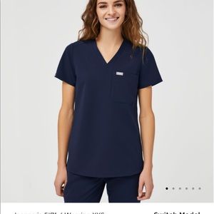 Figs scrub set navy small tall Livingston pants and Catarina top